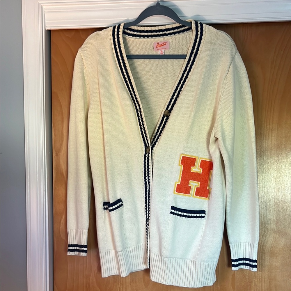 Hammies Cream Cardigan with Orange Patch